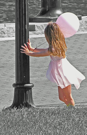 Girl in Pink Dress With Pink Balloon #2