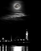 Supermoon over Scituate Lighthouse